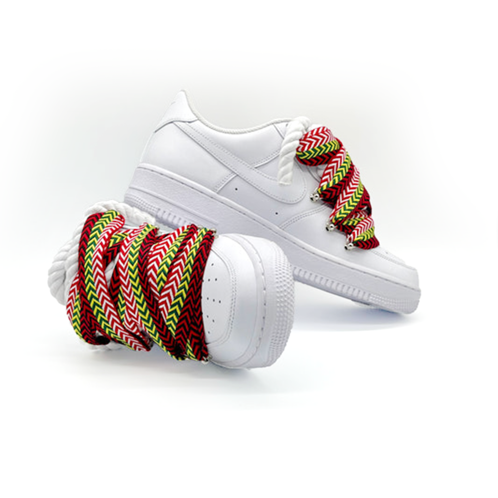 Personnalisé Nike Air Force 1 Blanc ,, Lacets Lanvin '' Rouge