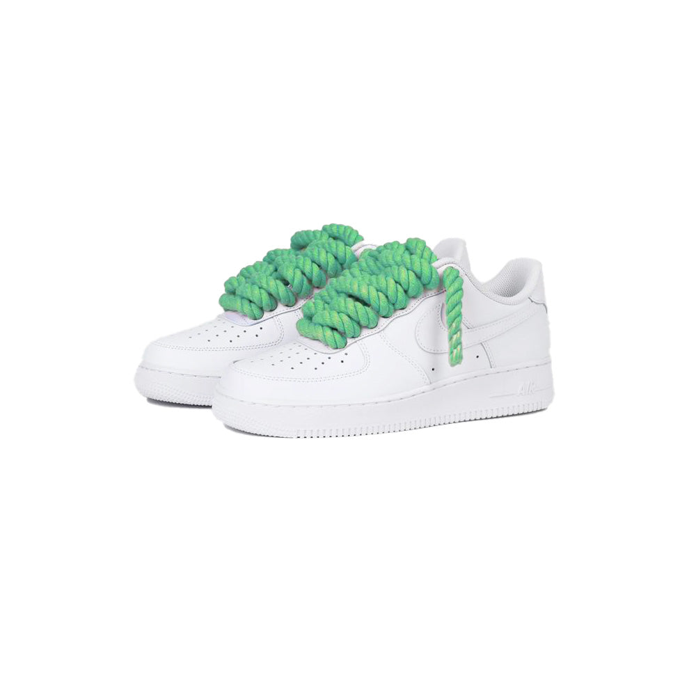 Nike Air Force 1 personnalisée blanc « Rope Laces » vert -