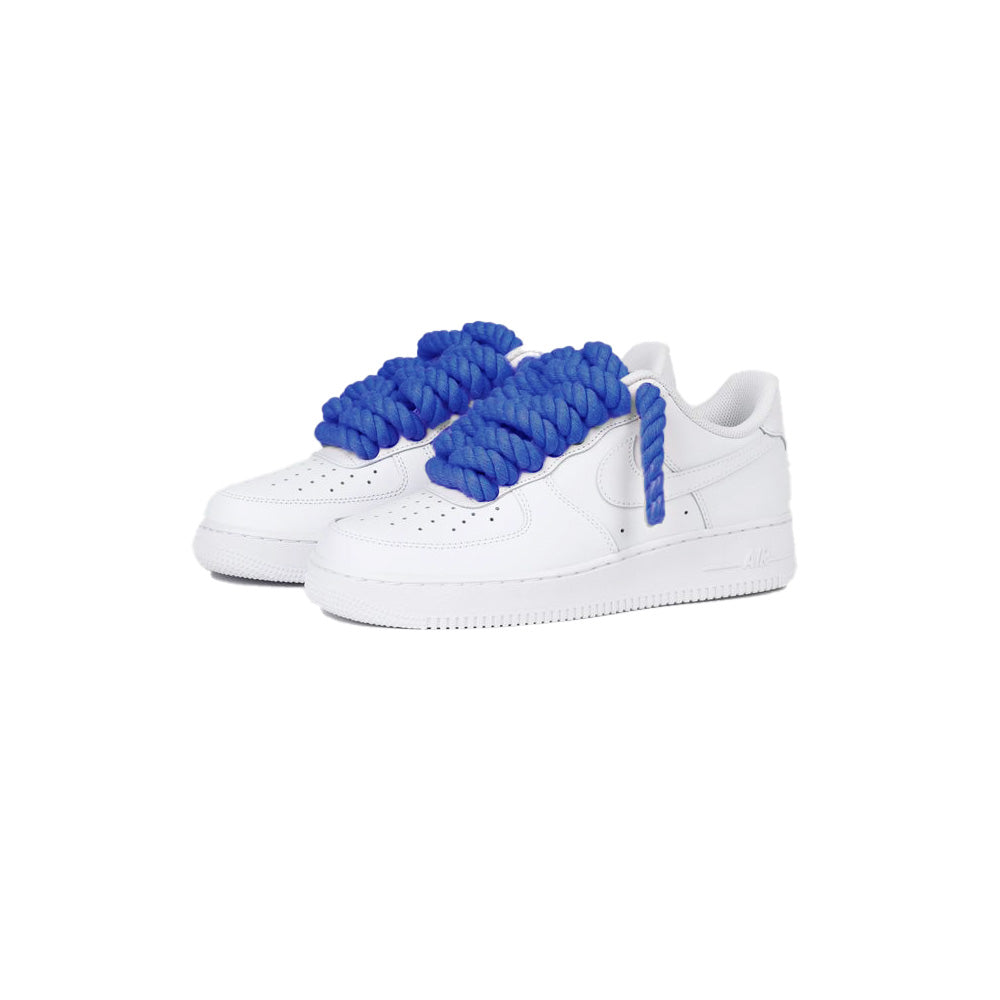 Nike Air Force 1 personnalisée blanc « Rope Laces » bleu -